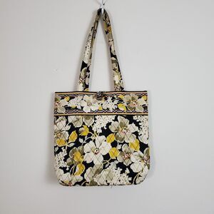Vera Bradley Dogwood Medium Tote Yellow Floral Shoulder Bag Shopping Retired